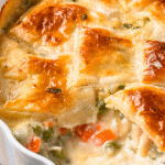Chicken Pot Pie with puff pastry.