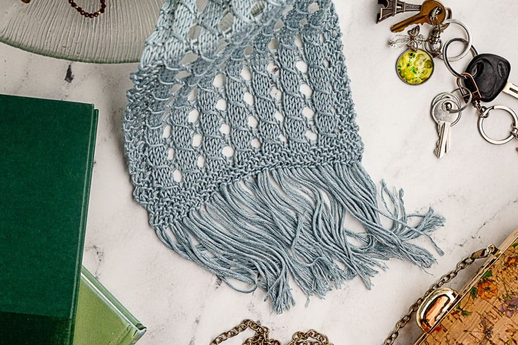 Finished Scarf with fringe.