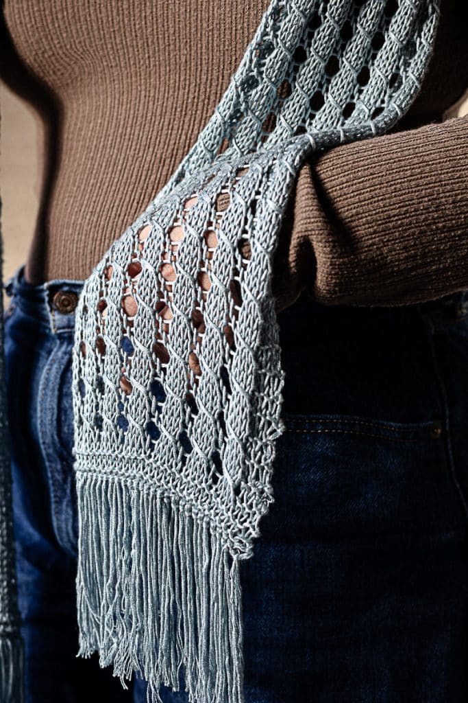 Knit Scarf on woman.