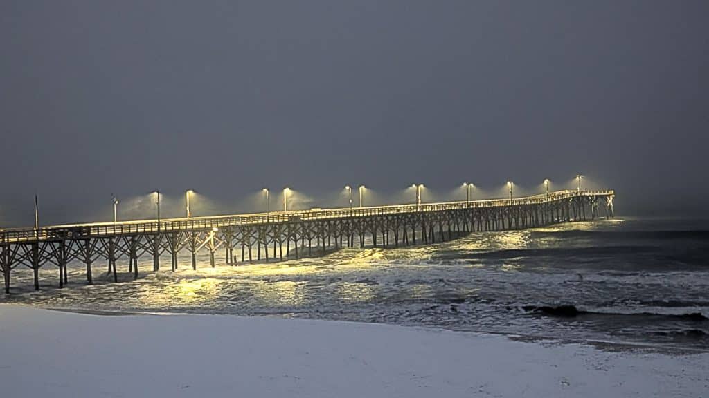 Pier during storm