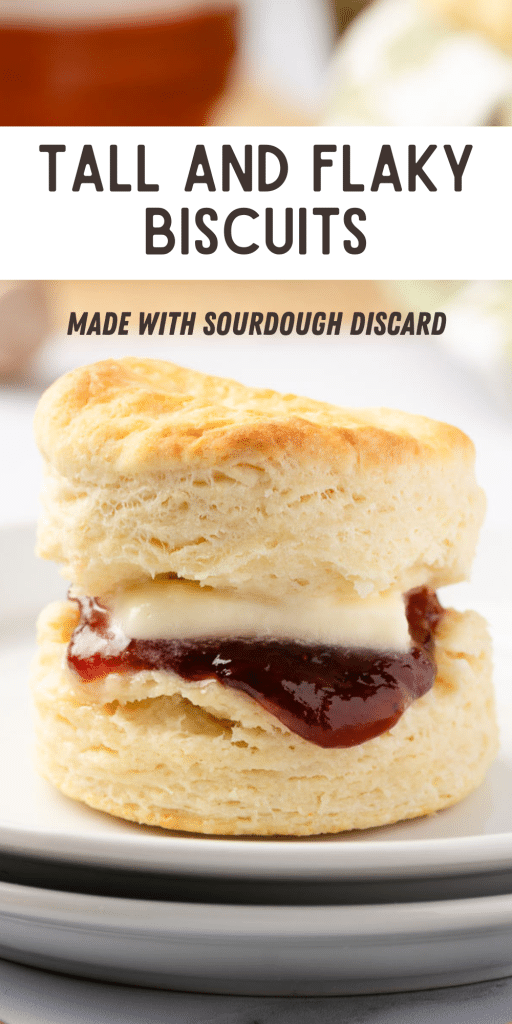 Sourdough discard biscuit with butter and jelly.