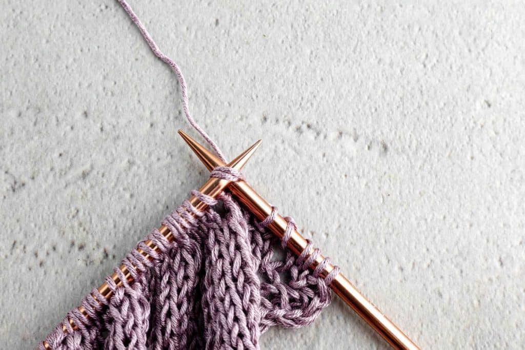 Knitting lace.