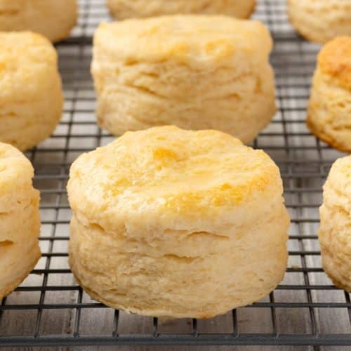 Buttermilk Biscuits on a cooling rack.