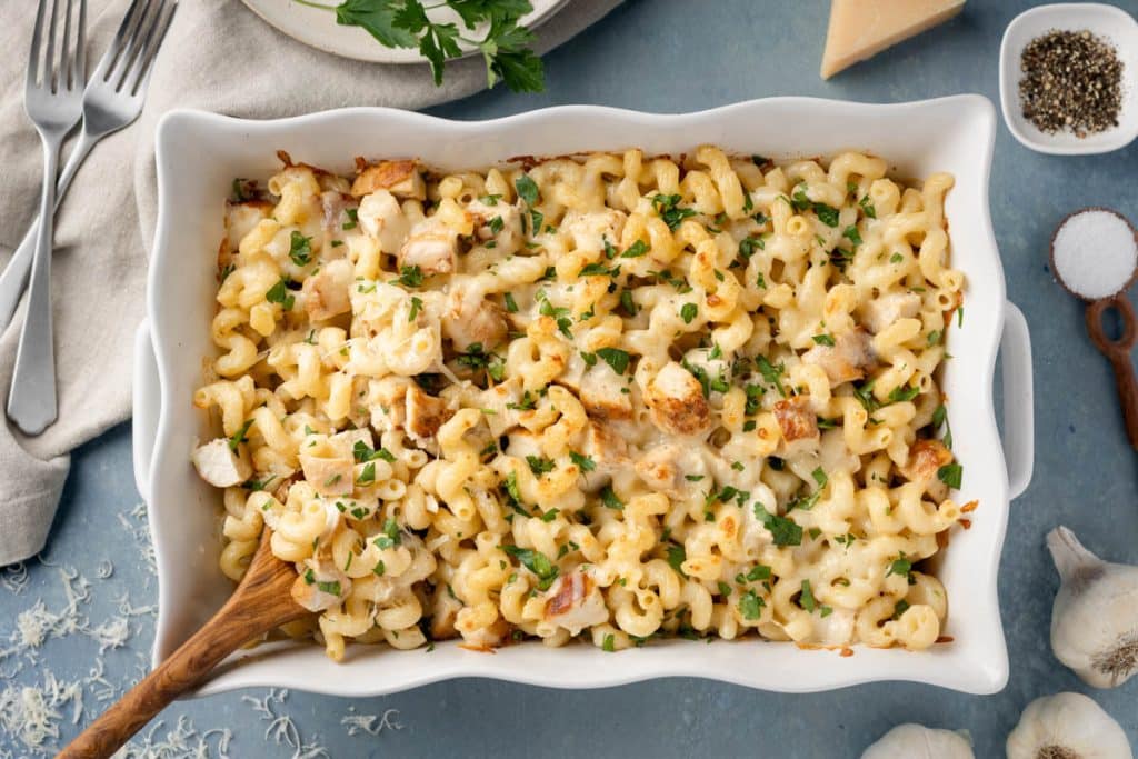 Pasta Bake in large baking dish.