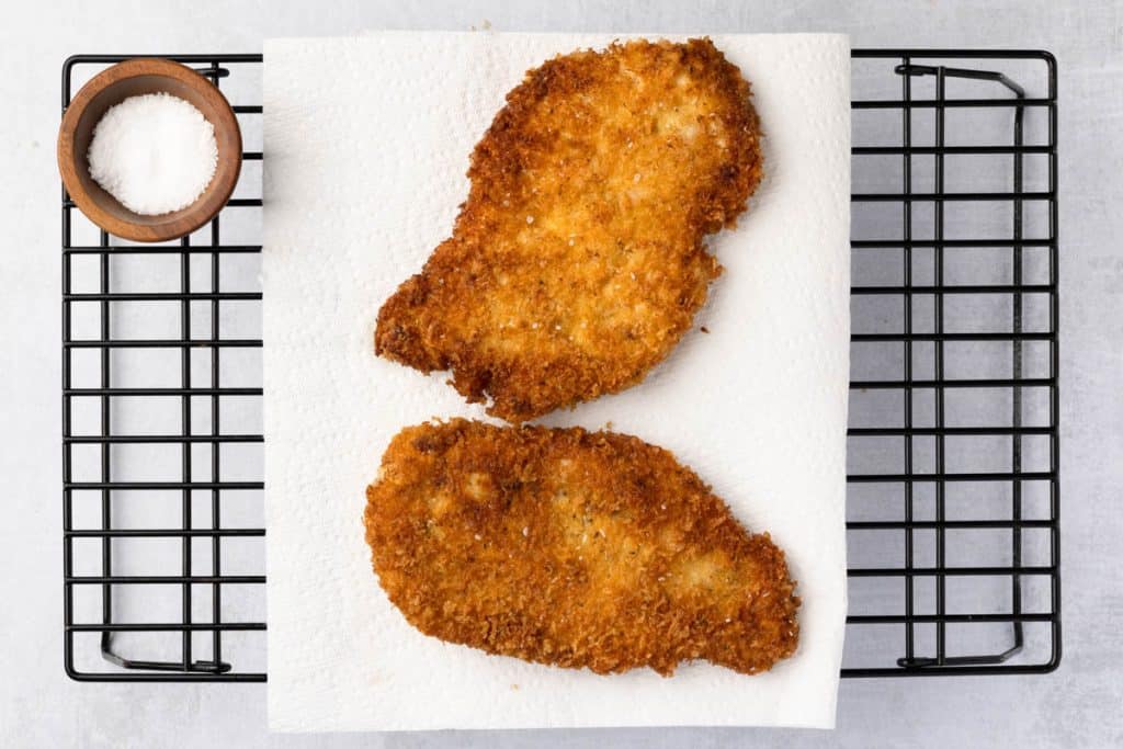 Crispy chicken cutlets.