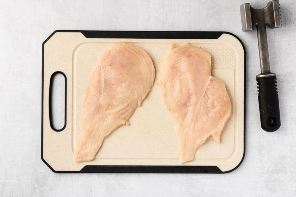 Pounded chicken cutlets.