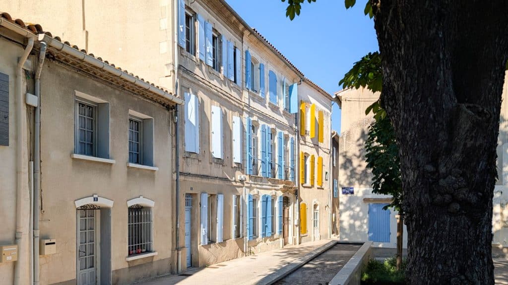 buildings with shutters.