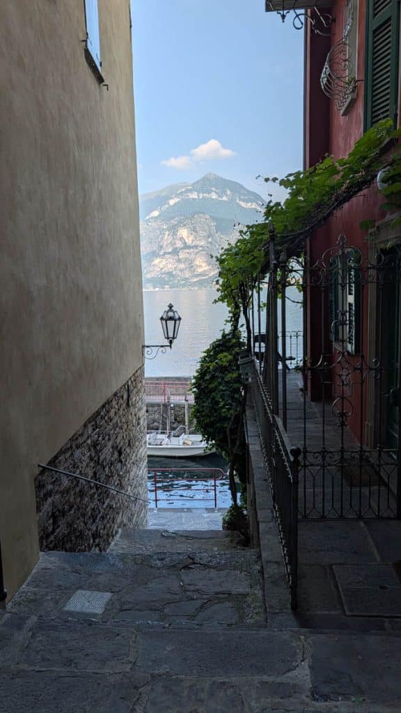 view down an alleyway