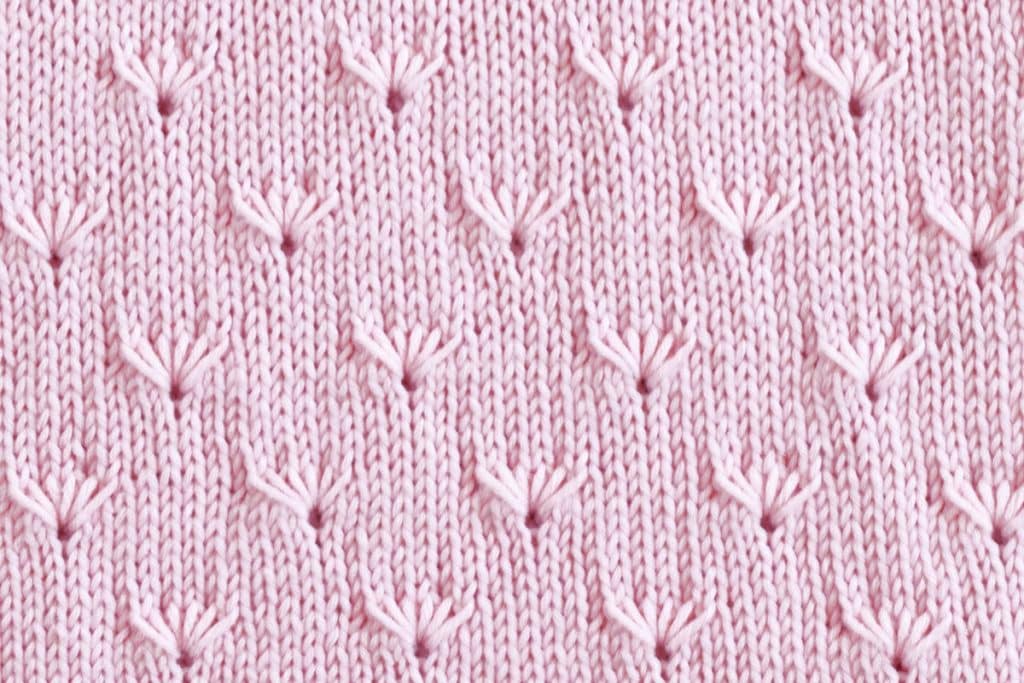 Close up of dandelion stitch.