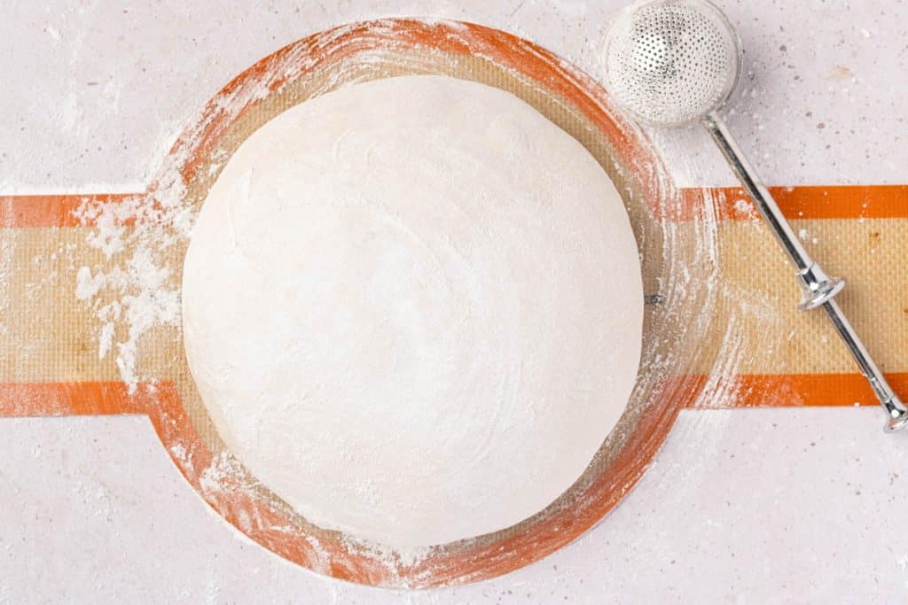Floured boule.