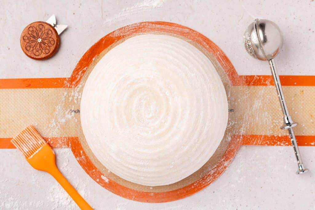 brushed rice flour.