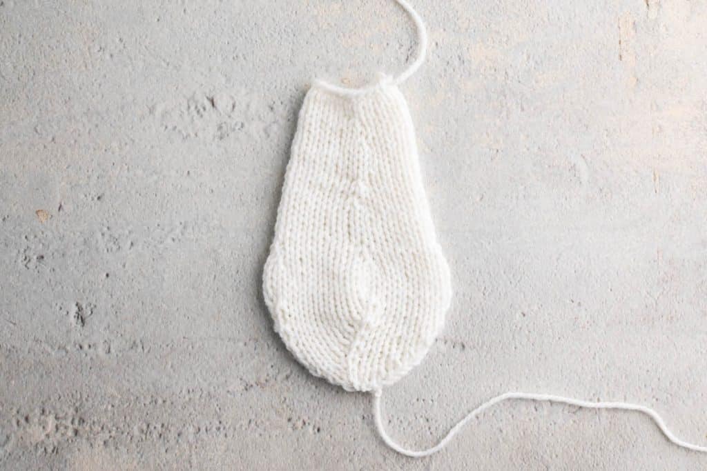Knitting bunny body.