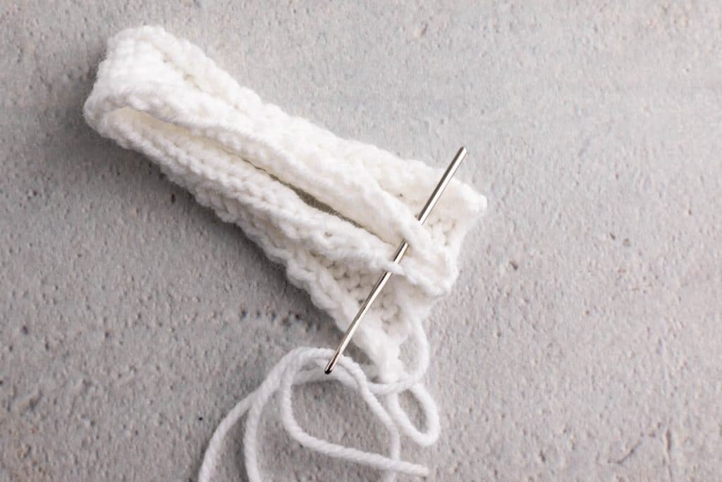 Knitting arms and legs.