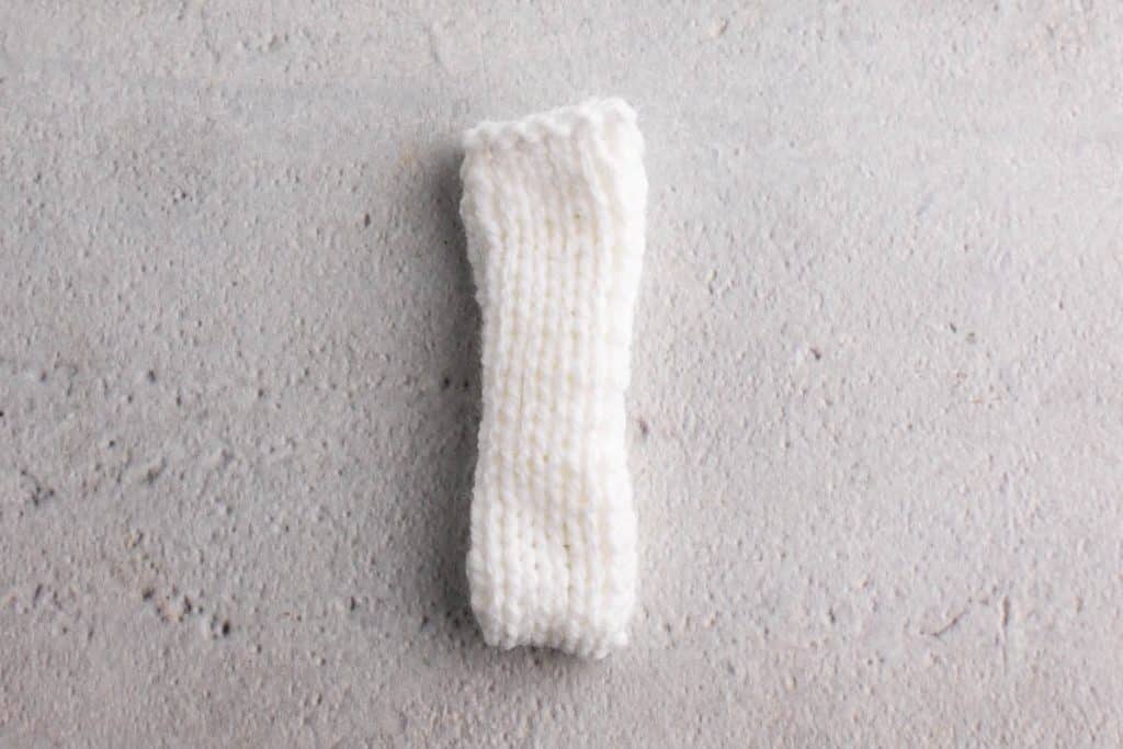 Knitting arms and legs.