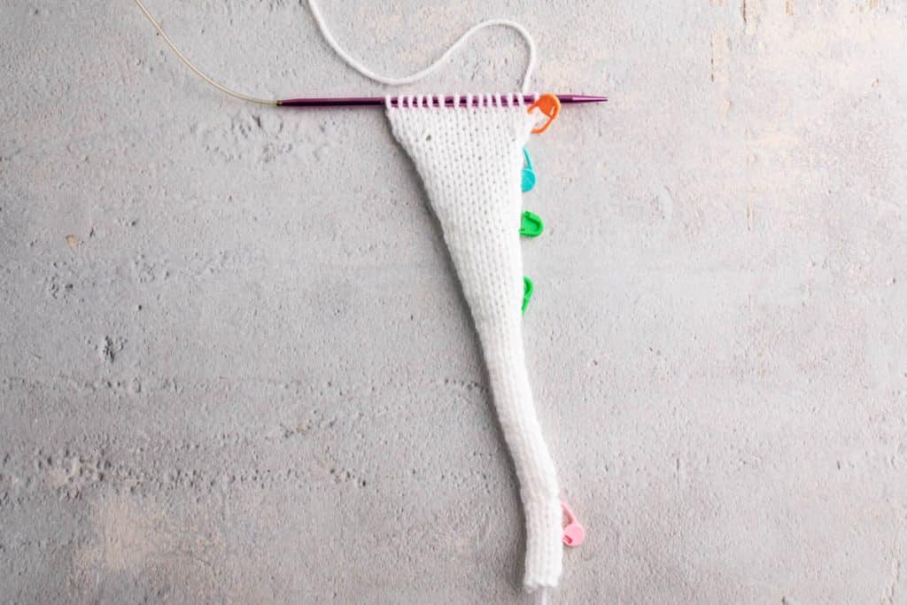 Knitting ears.