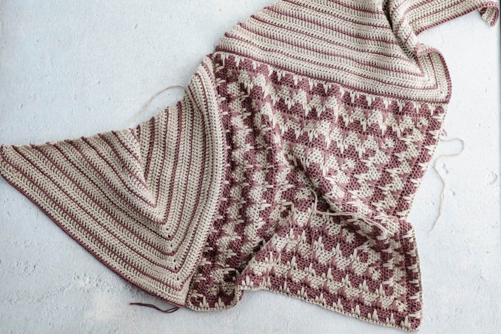 Scarf mostly finished, waiting for scallop edge.