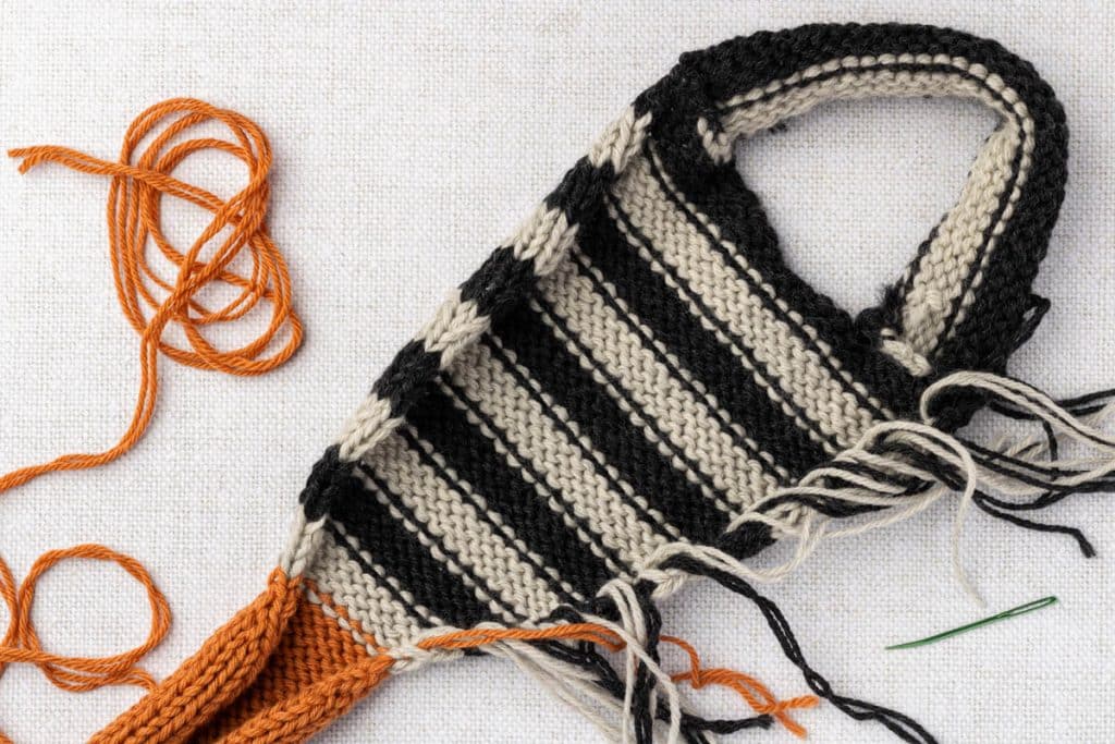 WS before yarn tie in.