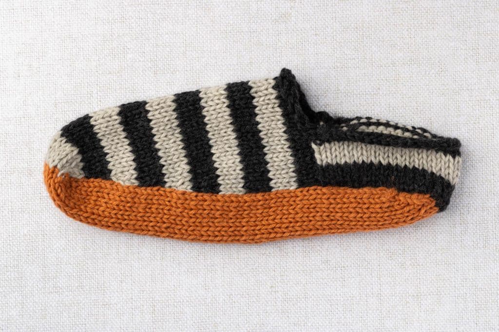 completed slippers, before icord.