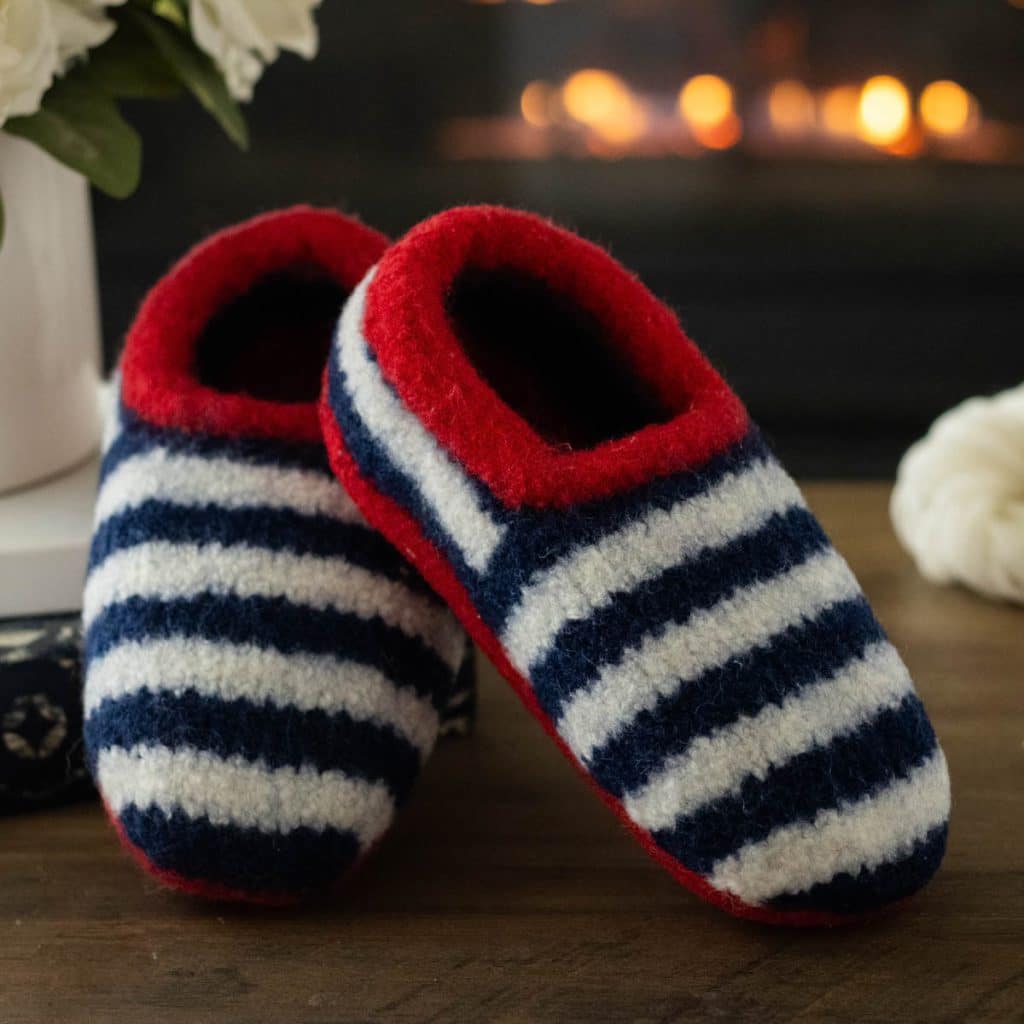 Striped sailor slippers.
